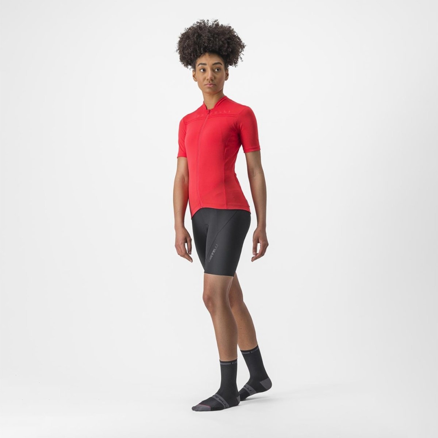 Red Women Castelli ANIMA 4 Jersey | TQUFK-6402