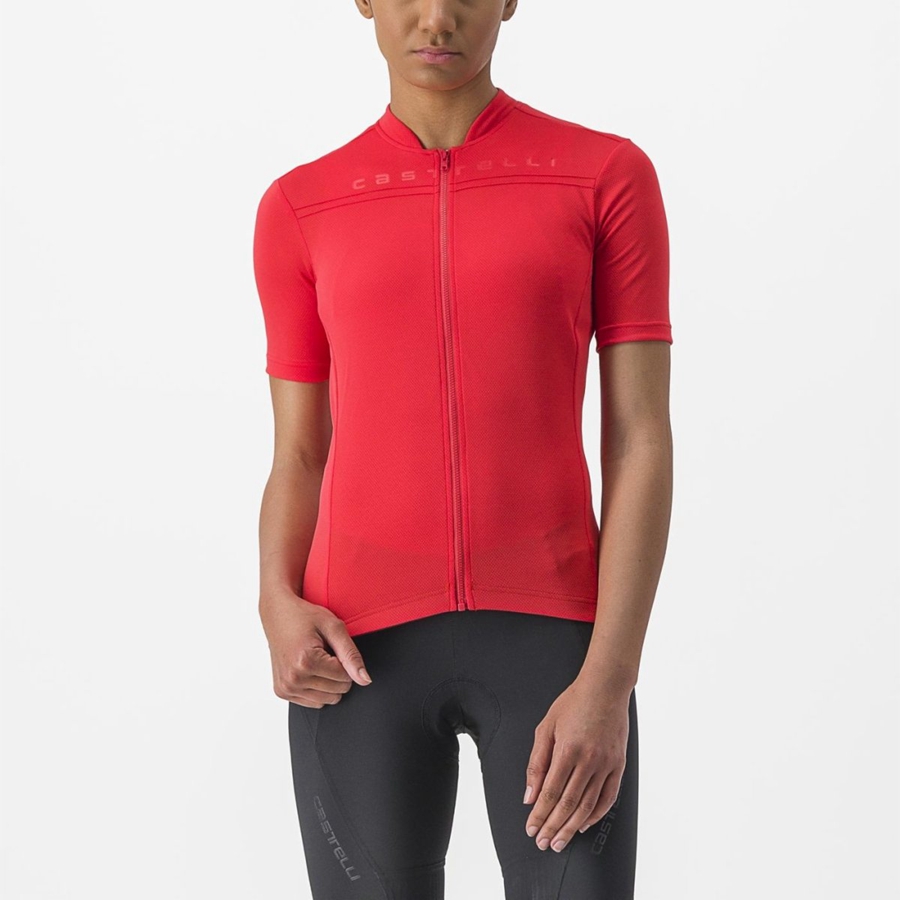 Red Women Castelli ANIMA 4 Jersey | TQUFK-6402