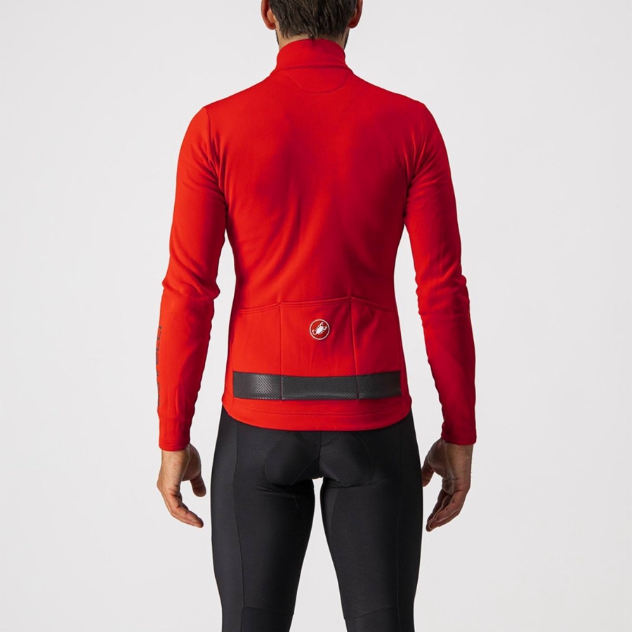 Red / Black Men Castelli PURO 3 FZ Jersey | KSAGE-7851