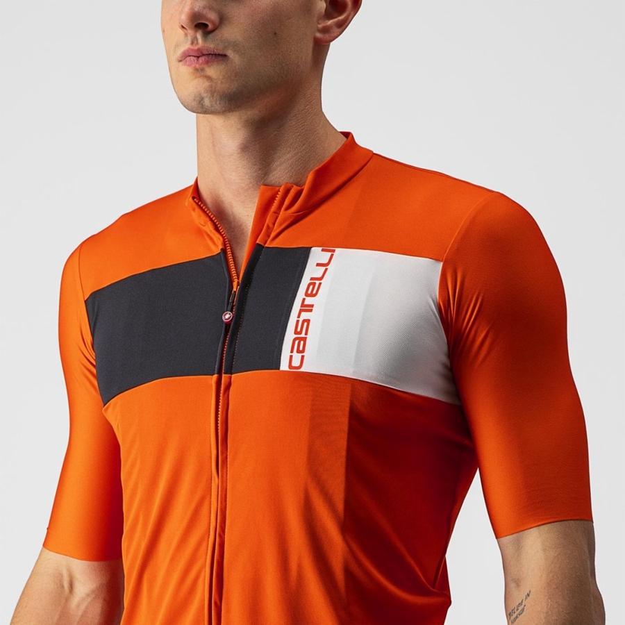 Red / Black / White Men Castelli PROLOGO 7 Jersey | LOMEK-1768