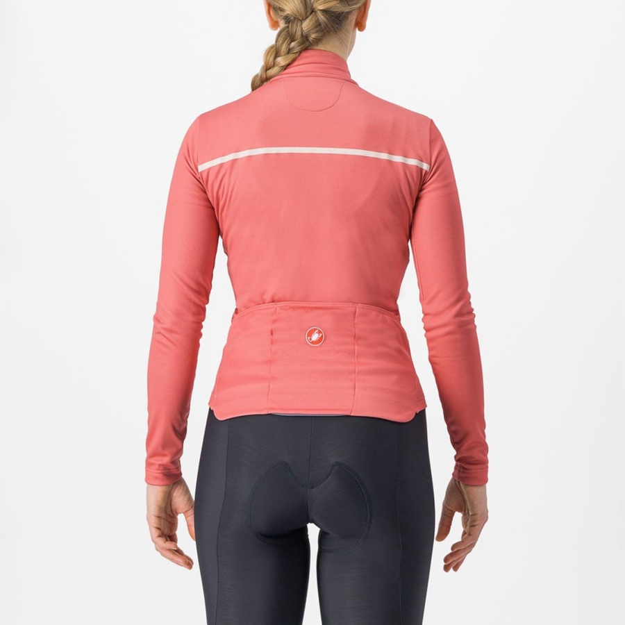 Red / Cream Pink Women Castelli SINERGIA 2 FZ Jersey | CRAOM-0184