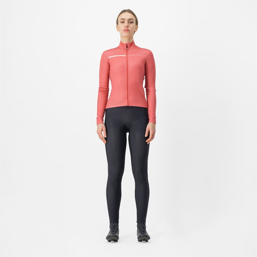 Red / Cream Pink Women Castelli SINERGIA 2 FZ Jersey | CRAOM-0184