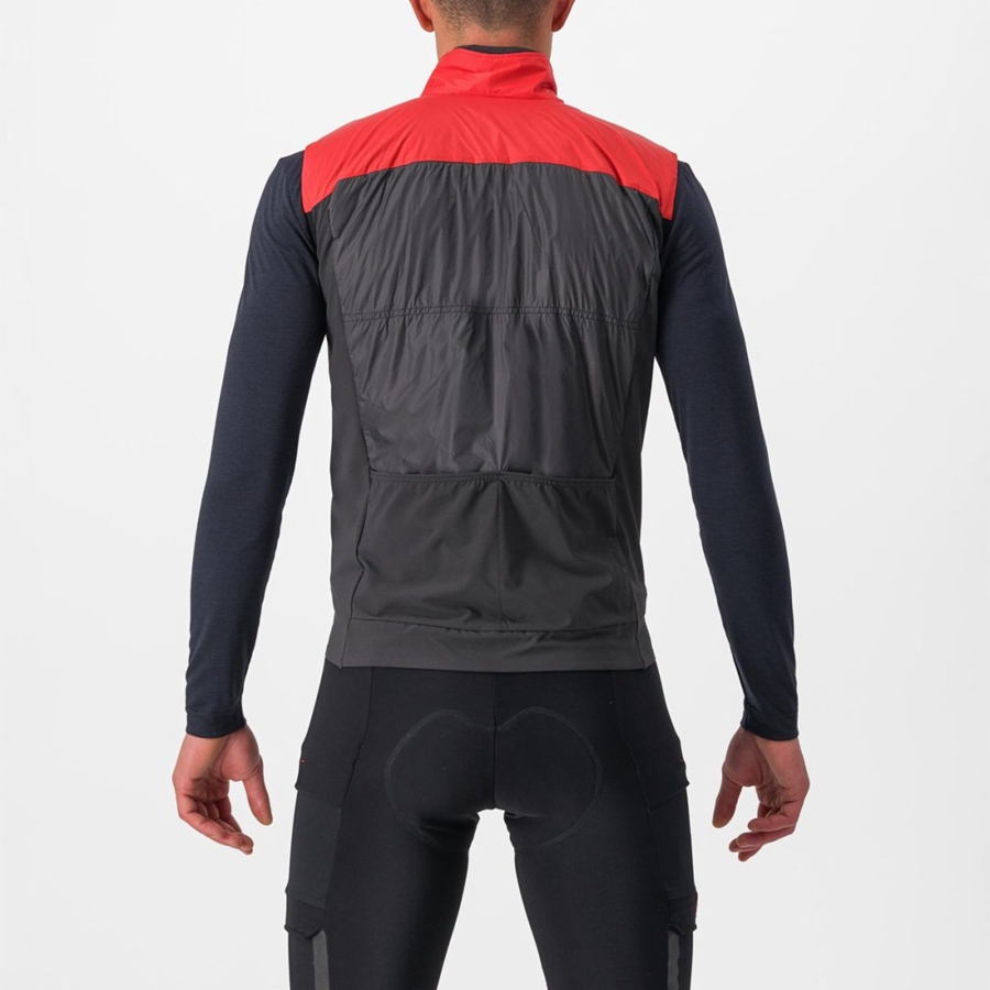 Red / Dark Grey Men Castelli UNLIMITED PUFFY Vest | FZMHB-7610