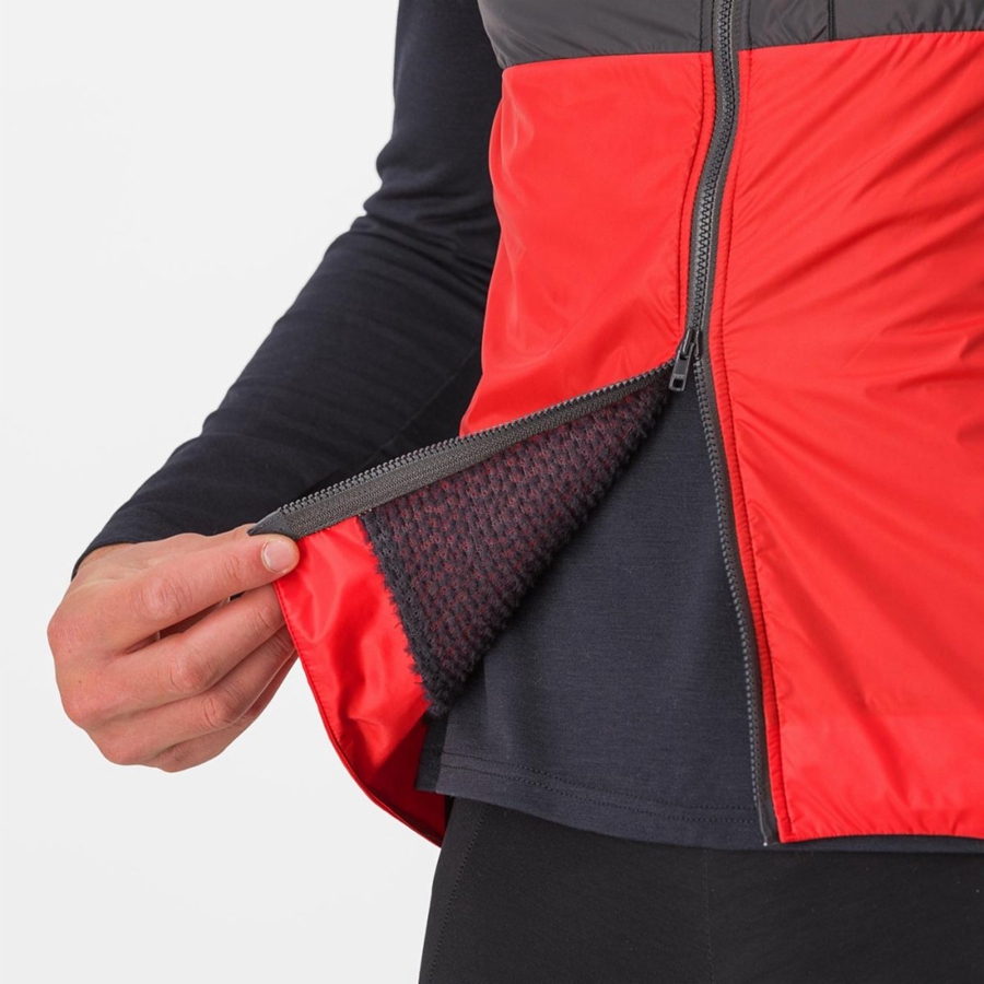 Red / Dark Grey Men Castelli UNLIMITED PUFFY Vest | FZMHB-7610