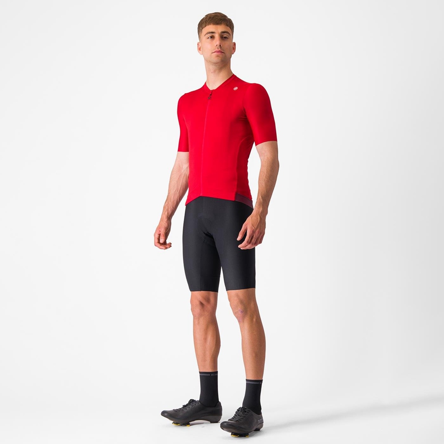 Red / Deep Burgundy Men Castelli ESPRESSO Jersey | FUMTZ-0376