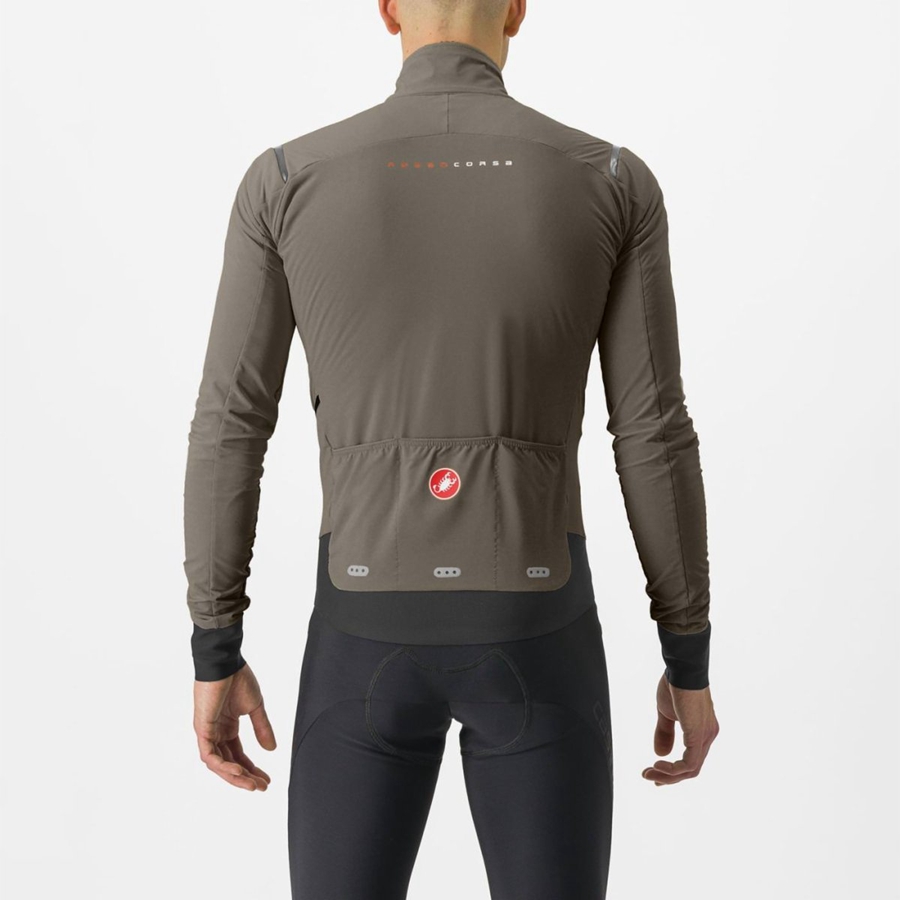 Silver Grey Men Castelli ALPHA FLIGHT ROS Jackets | UEVIO-2396