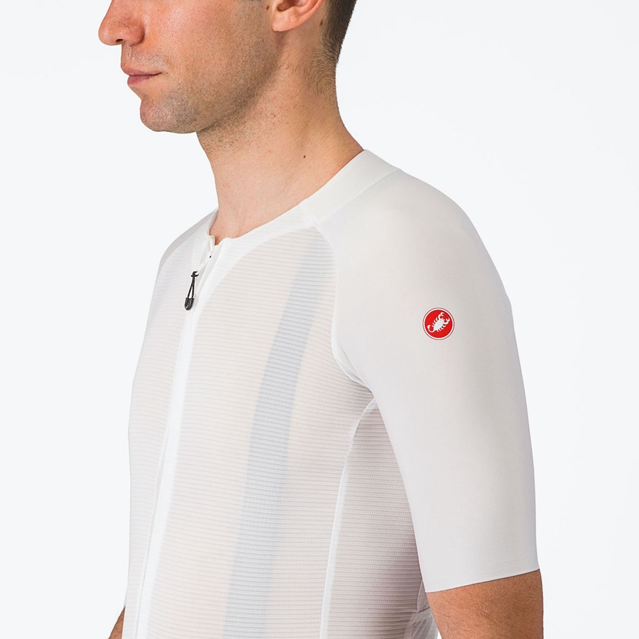 White Men Castelli AERO RACE 7.0 Jersey | EKIJR-7260