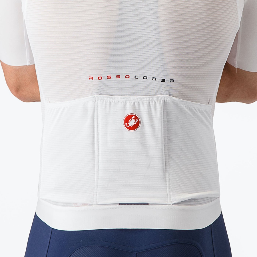 White Men Castelli AERO RACE 7.0 Jersey | EKIJR-7260