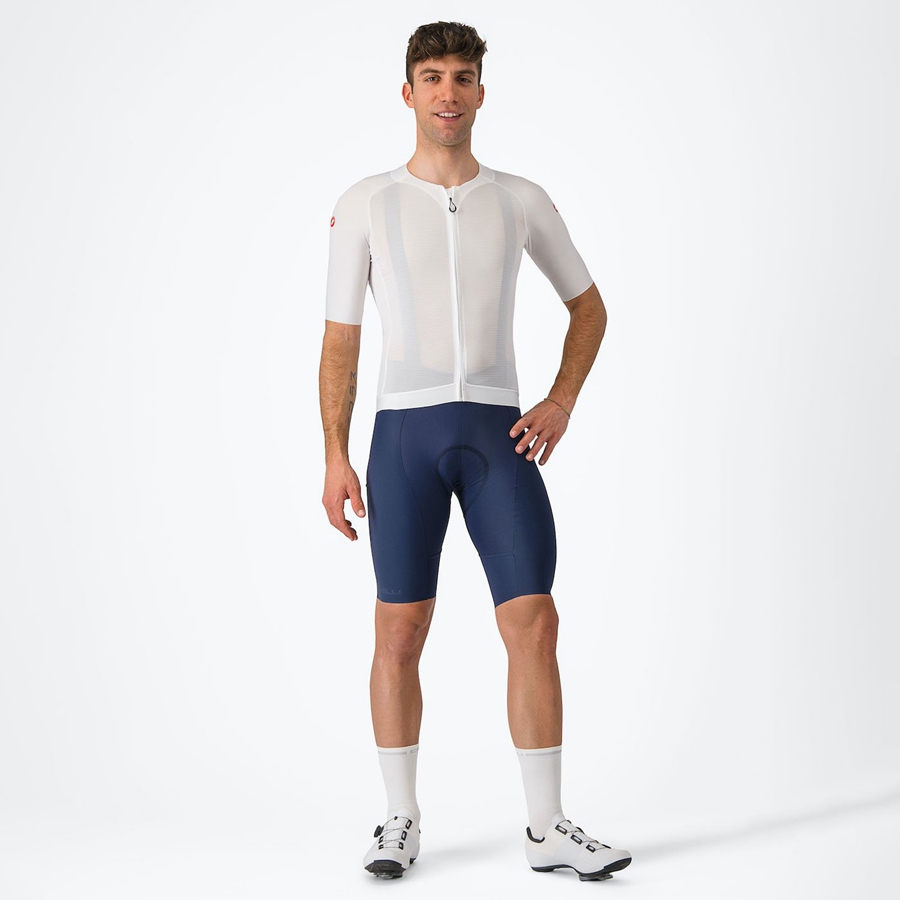 White Men Castelli AERO RACE 7.0 Jersey | EKIJR-7260