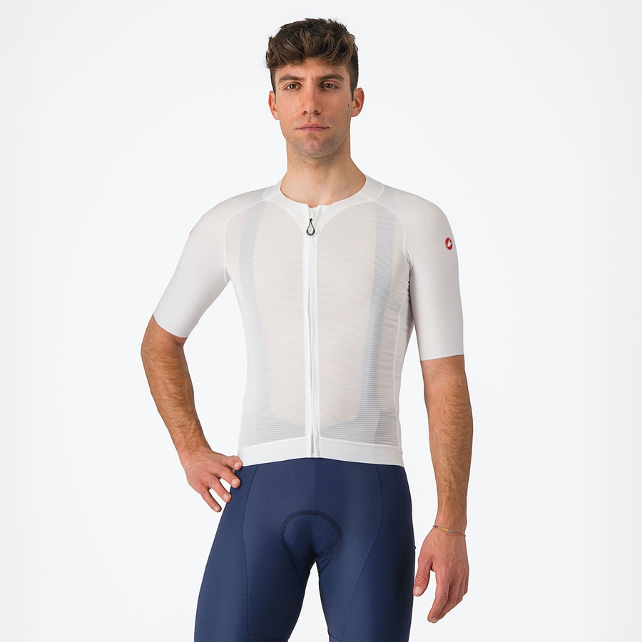 White Men Castelli AERO RACE 7.0 Jersey | EKIJR-7260