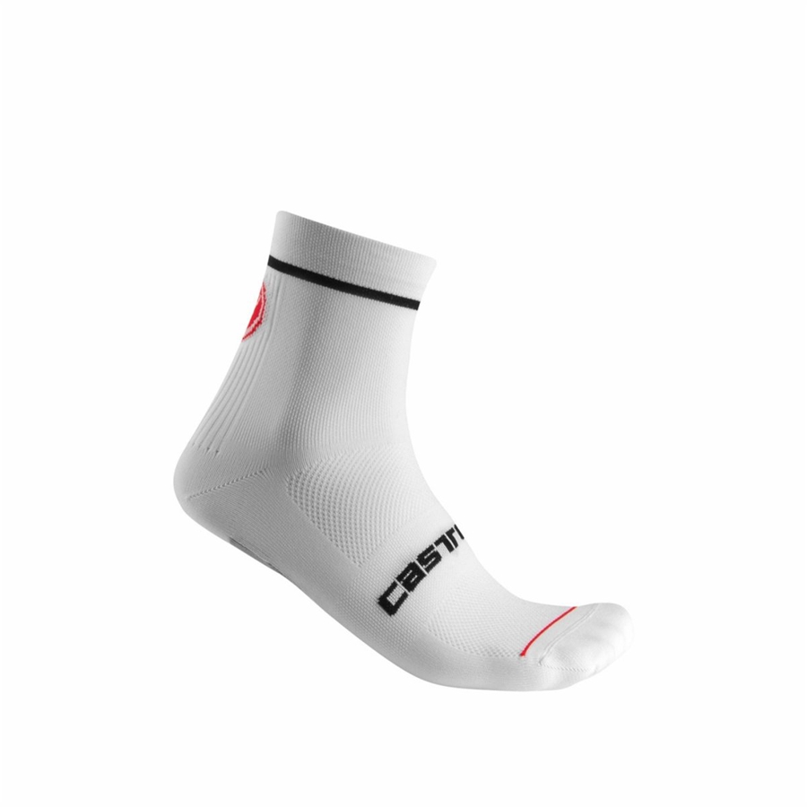 White Men Castelli ENTRATA 9 Socks | FKZWA-3251